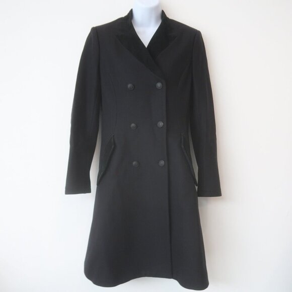 Rag & Bone Cate Double Breasted Wool Pea Coat Black Size 2 - Picture 3 of 14